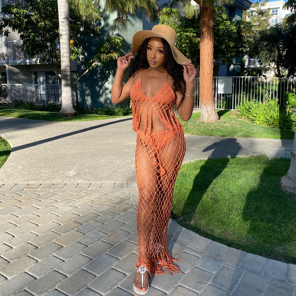 Beach Babe Crochet Skirt Set